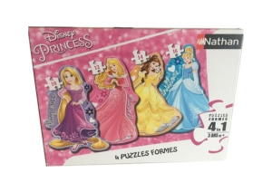 NAT86205 - 4 Puzzle - 10; 12; 14 e 16 pezzi - Le principesse - 36 x 26 cm