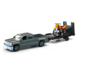 NEW19815B - Pick up CHEVROLET Silverado 1500HD con rimorchio e motocross arancione