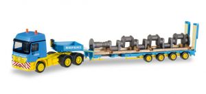 HER306973 - MERCEDES BENZ Actros S SZ 6x4 e rimorchio a pianale ribassato 4 assi con carico