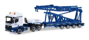 HER307253 - MERCEDES BENZ Arocs S SZ 6x4 Wasel da trasporto con pianale ribassato a 4 assi e carico