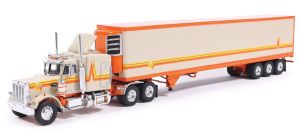 IXO-U64TRTR002M - PETERBILT 359 6x4 1973 con rimorchio beige e arancione