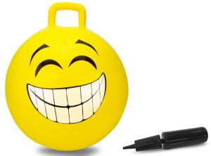 JAM460457 - Pallina che rimbalza con smiley giallo con pompa