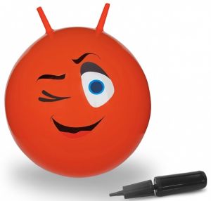 JAM460460 - Sfera rimbalzante di smiley di Wink rossa con la pompa