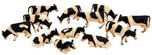 KID571929 - Lotto di 8 mucche in piedi e 4 sdraiate HOLSTEIN