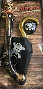 LPE50340 - Kit pirata bucaniere con gancio; fucile e accessorio