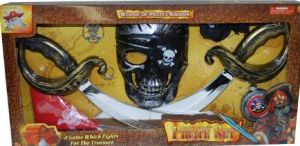 LPE50532 - Kit da pirata con maschera; 2 sciabole e accessori