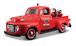 MST32191 - Pick-up FORD F-1 con moto HARLEY DAVIDSON 1936 Vigile del fuoco