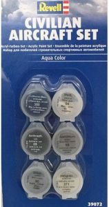 REV39072 - Set di colori acrilici per aerei civili 6 colori vasetto da 5 ml