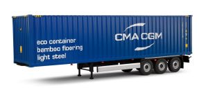 SOL2400507 - Rimorchio portacontainer a 3 assi e container CMA CGM