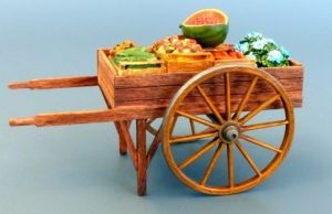 PLS513 - Carrello con verdure. in corredo. dipingere