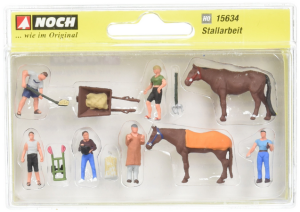 NOC15634 - Lotto di 2 cavalli e 6 figurine