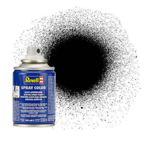 REV34302 - Vernice spray acrilica nera satinata lucida da 100 ml