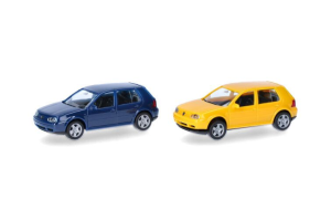 HER013956-002 - VOLKSWAGEN Golf IV giallo e blu - 2 pezzi da assemblare