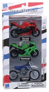 NEW67015B - Set di 3 moto HONDA KAWASAKI e YAMAHA