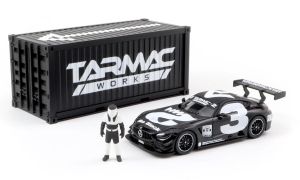 T64-008-4A3W - MERCEDES AMG GT3 #3 2018 con contenitore e statuetta Noir et Blanc