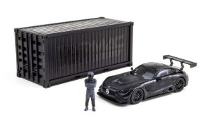 T64-008-4A4B - MERCEDES AMG GT3 #4 2018 con contenitore e figura Nero