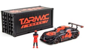 T64-008-4A4R - MERCEDES AMG GT3 #4 2018 con container e figura, nero e rosso