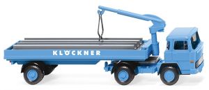 WIK050205 - MAGIRUS 135 D 11 FS 4x2 con rimorchio a pianale e gru KLÖCKNER