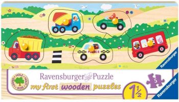 RAV03236 - I miei primi puzzle in legno - Veicoli 5 pezzi