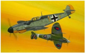 REV03710 - Combat set Aereo BF109G-10 & SPITFIRE da assemblare e dipingere