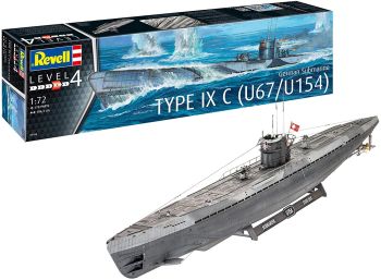 REV05166 - Sottomarino tedesco Tipo IXC U67 / U154 da assemblare e verniciare