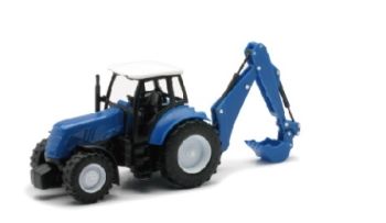 NEW05683C - Trattore con retroescavatore blu