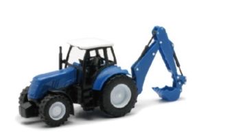 NEW05683C - Trattore con retroescavatore blu