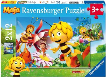 RAV075942 - Puzzle 2x12 Pezzi MAYA l'ape nel prato fiorito