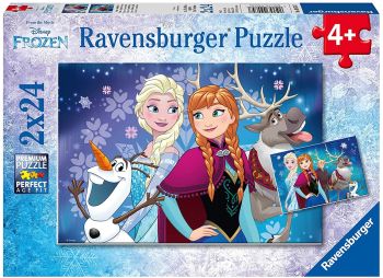 RAV090747 - Puzzle 2x24 Pezzi Aurora Boreale Congelata