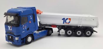ELI118788 - RENAULT T High 4x2 2021 autocarro ribaltabile con rimorchio per attrezzature edili a 3 assi DTM