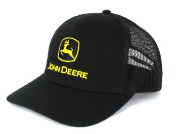 1308-3344-BK - Cappellino nero JOHN DEERE con parte posteriore in rete