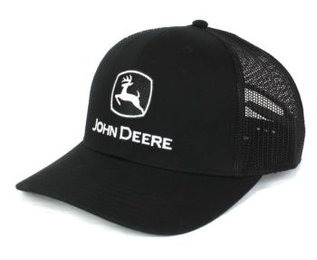 1308-3345-BK - Cappellino nero con retro in rete JOHN DEERE