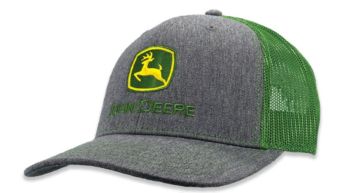 MC13083346GR - Cappello grigio con retro in rete verde JOHN DEERE