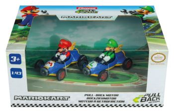 CARRERA15813018 - 2 Kart a frizione con pilota MARIO KART - Mario e Luigi