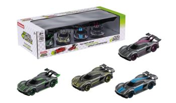 CARRERA15813029 - Set da 4 Hypercar a frizione - grigia - verde - gialla - blu - rosa