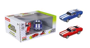 CARRERA15813030 - Set da 2 auto FORD Mustang del 1967 blu e rossa a frizione