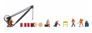 NOC16270 - Figurine tematiche - Deposito ferroviario - 5 lavoratori con accessori