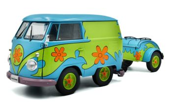 SOL1810904 - VOLKSWAGEN Combi con rimorchio - Flower Power 2024 blu e verde