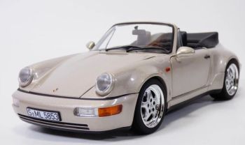NOREV187140 - Porsche 911 Turbo Look Cabriolet del 1992, colore argento metallizzato Zermatt.