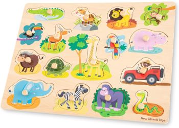 NCT10441 - 17 pezzi puzzle in legno Safari