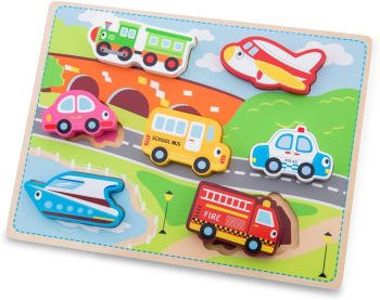 NCT10520 - 7 pezzi di legno puzzle veicoli di trasporto
