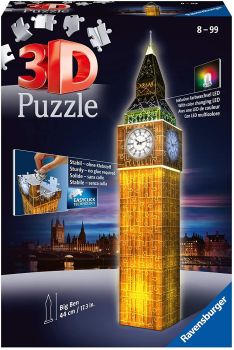 RAV125883 - Puzzle 3D 216 pezzi Big Ben illuminato