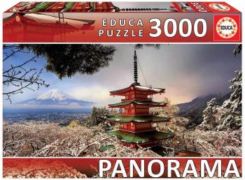 EDU18013 - Puzzle da 3000 pezzi Monte Fuji e Pagoda Chureito in Giappone