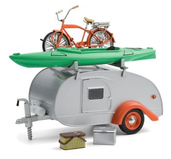 GREEN18460-B - Roulotte TEARDROP con Kayak bike e accessori