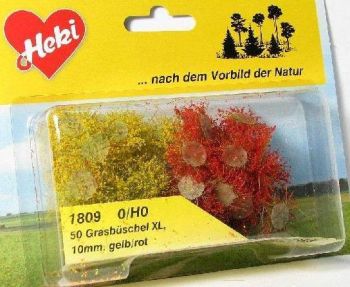 HEK1809 - 100 Cespi d'erba gialla e rossa 10 mm