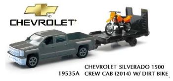 NEW19815B - Pick up CHEVROLET Silverado 1500HD con rimorchio e motocross arancione