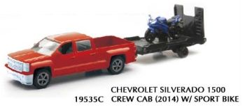 NEW19815E - Pick up CHEVROLET Silverado 1500HD con rimorchio e moto blu