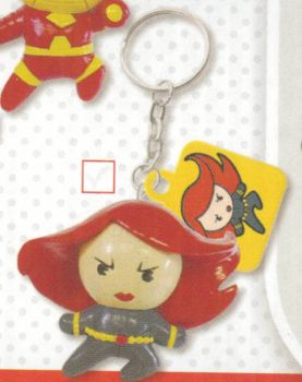 T8884F - Portachiavi con figurine MARVEL con due Stikers - BLACK WIDOW