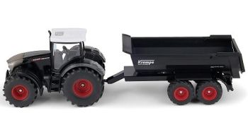 SIK2001 - Trattore FENDT 942 Vario con cassone ribaltabile KRAMPE HP20 nero