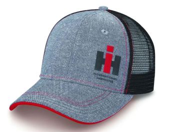 220040 - Cappello INTERNATIONAL grigio e rosso con retro in maglia nera